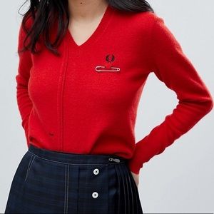 Fred Perry X Le Kilt Red Cherry Sweater 